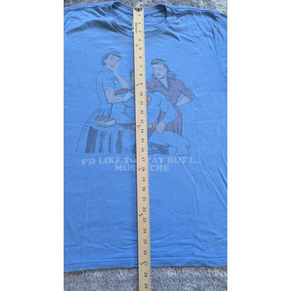 Vintage Junk Food Superman T-Shirt, Blue "Superman Mustache" - Large Made In USA - Picture 8 of 8